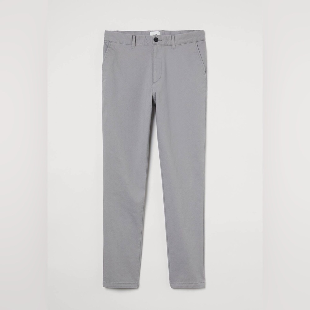 H&M (34) Women’s Chinos Slim Fit Modern Style Grey/Khaki